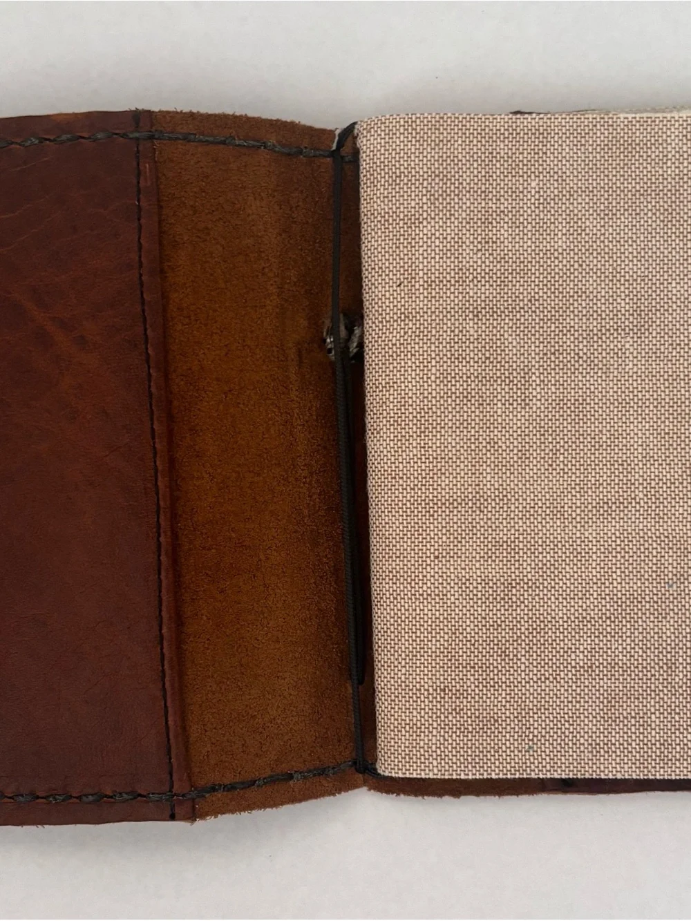 Artisan Made Leather Pocket Journal Notebook Stitched Edges Blank Patina Brown